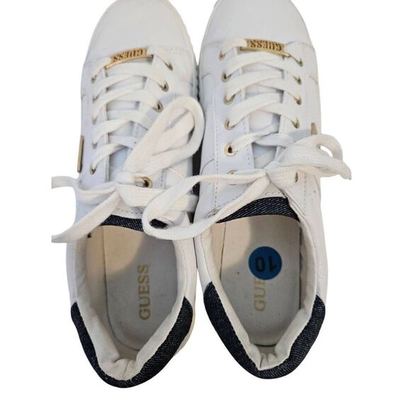GUESS white sneakers.  Size 10. - Picture 4 of 6
